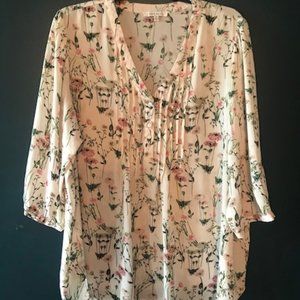 Rose and Olive Tunic style Blouse 3X Plus